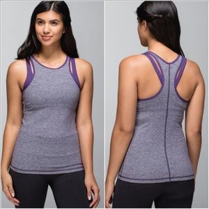Lululemon Inspiration Tank Heather Black Going Grape Size 6